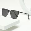 Trendy European & American Large Frame Street Style Polarized Metal Sunglasses for Outdoor Casual Wear