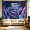 Custom Name Personalized Grand Theft Auto Print Tapestry, Wall Art Decor, Bedroom, Dorm, Apartment, LivingRoom, Party Backdrop, Gift for Birthday