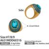 Chic Enamel Glaze Stone Ring: Stylish Handcrafted European-American Stainless Steel Jewelry.