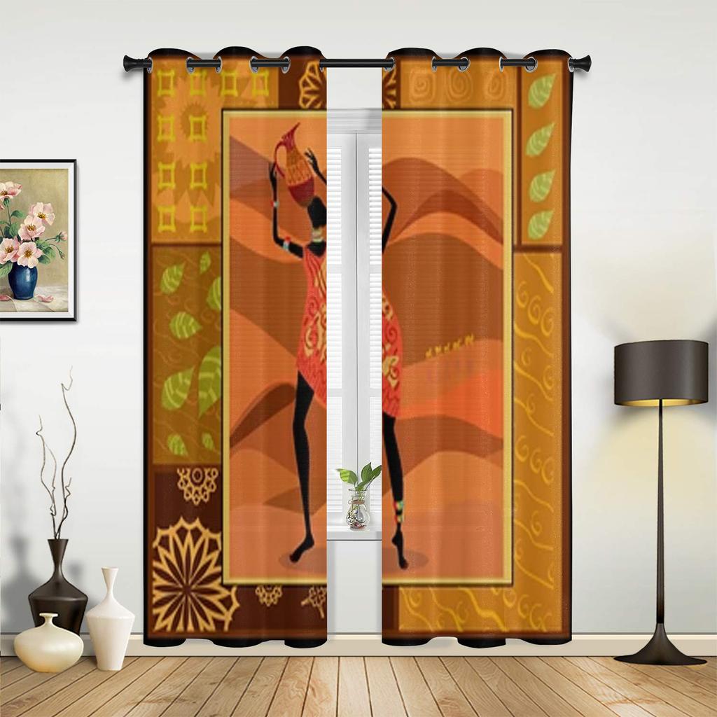 Afrykańska Dziewczyna Zasłony Okienne Do Salonu Sypialni Luksusowe Nowoczesne Zasłony Kuchenne Tkanina Draperie