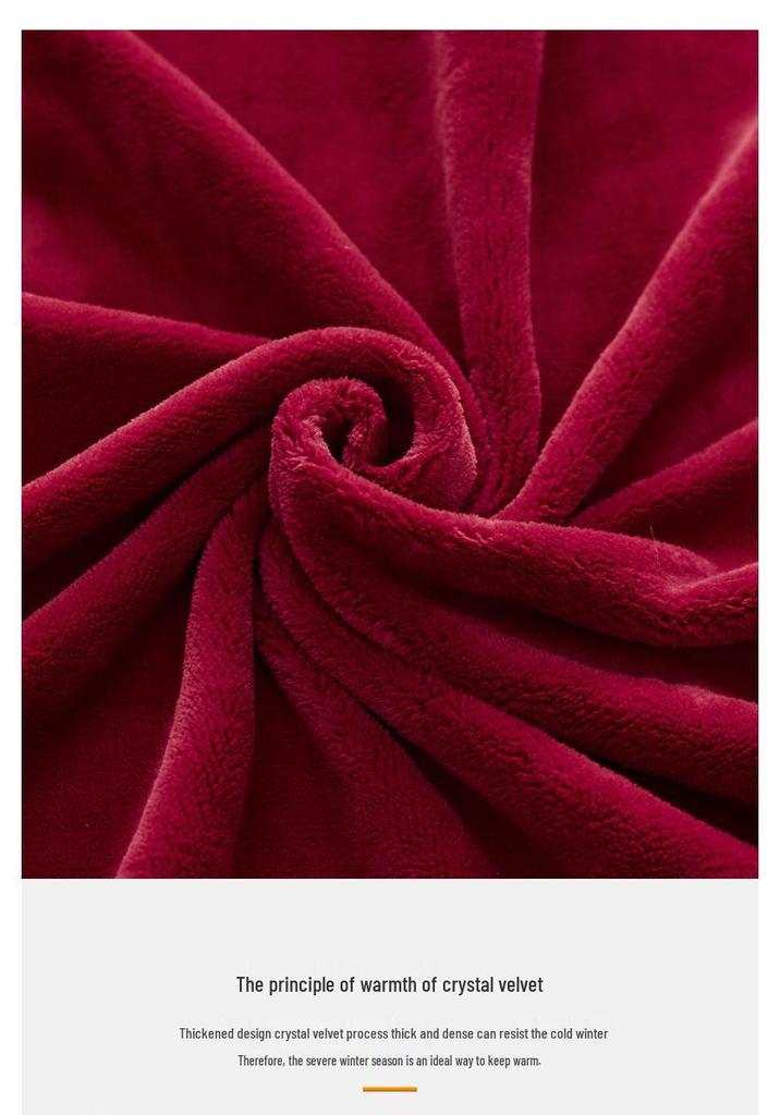 Solid Color Crystal Velvet Fitted Sheet Set - Single Piece Bed Sheet with Mattress Protector