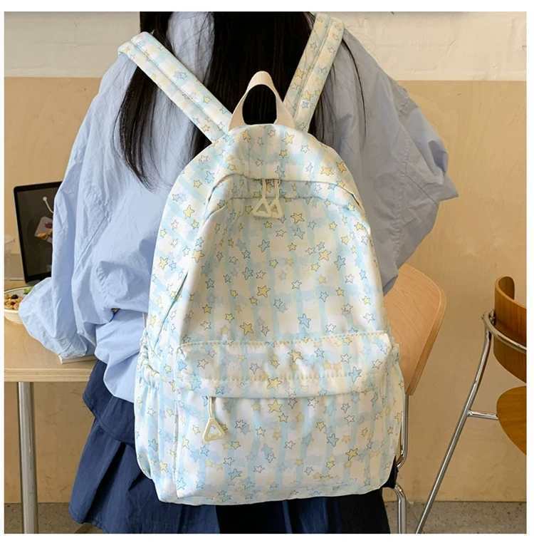 Japanese Cute Star Cartoon Backpack Women's Large-capacity Travel Students 'schoolbag Light Waterproof Class Bag