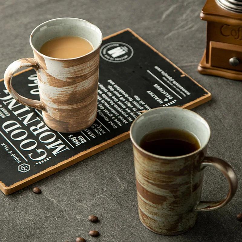 High Capacity Personalized Mug Retro Japanese-style Household Use Coffe Ceramic Cup Espresso Cups Teaware Cafes Drinkware Coffee