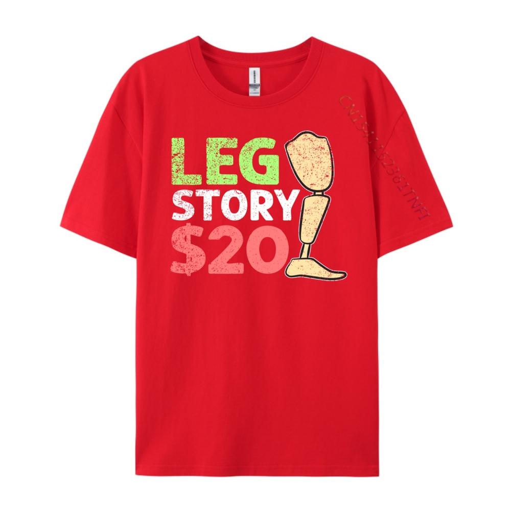 Leg Story Amputee Leg Protesis Designer T Shirt Men Clothes EU SIZE Graphic