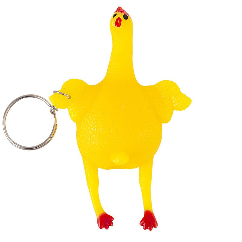 

Chicken Egg Laying Hen Crowded Stress Sphere Keychain Portable Squeezing Chicken Keyring Fun Joke Cunning Small Tool Plaything