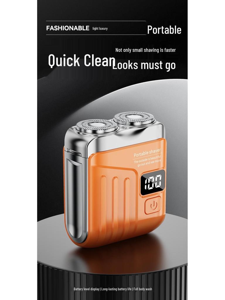 MINI Electric Portable Shaver: USB Rechargeable Double Blade for Car & Home