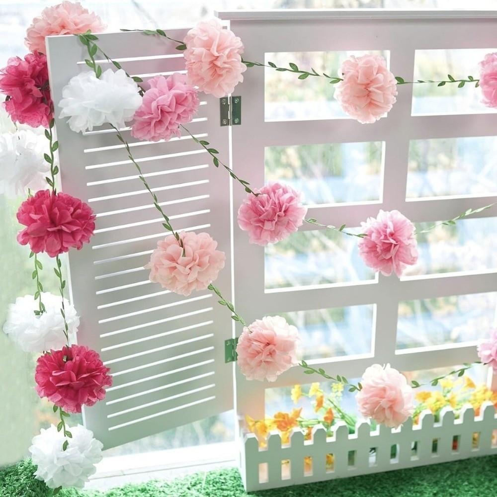 Tissue Paper Hanging Artificial Flowers 2.5m Artificial Flowers Garland Birthday Party Decorations