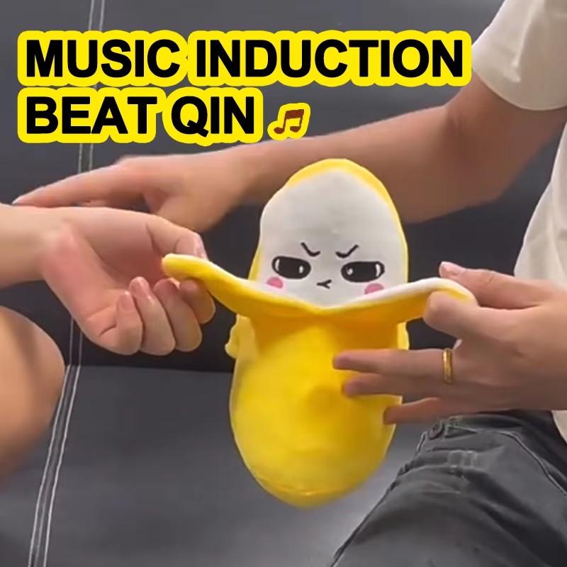 Kids Banana Fruit Induction Beat Toy Creative Music Dolls Kawaii Parent-Child Toys Sensory Party Game Collectible Toy Gift