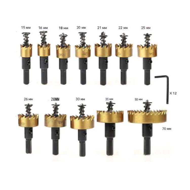 12Piece Hole Cutter Set with Advanced Carbide Blades for Enhances Durability Performances Aluminum Iron Wood Application