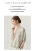 Lekasha Women's Cashmere Goat Wool Relaxed Round Neck Short Sleeve Base Layer Top