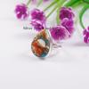 Copper Turquoise Ring, Handmade Ring for Gift, 925 Sterling Silver Ring, Teardrop Oyster Turquoise Ring, Daily Wear Ring