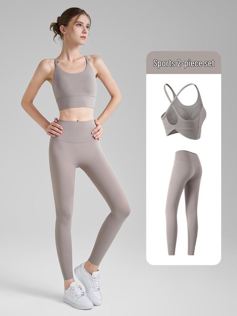 Summer Women's Yoga Set: Water Drop Back Tank & Anti-Roll-Up Pants