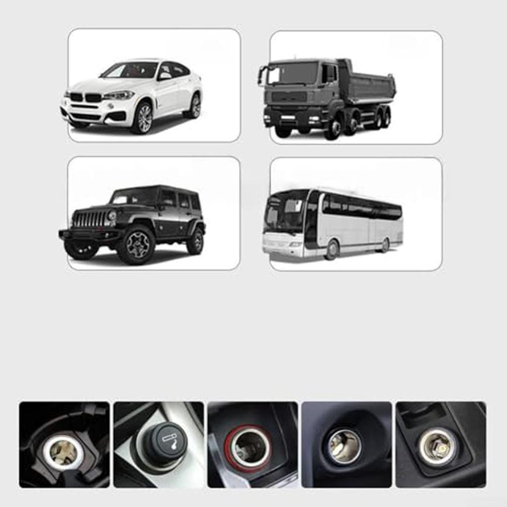 Car Charger, 1-to-2 Lighter Adapter, Multi-functional Mobile Phone Charger