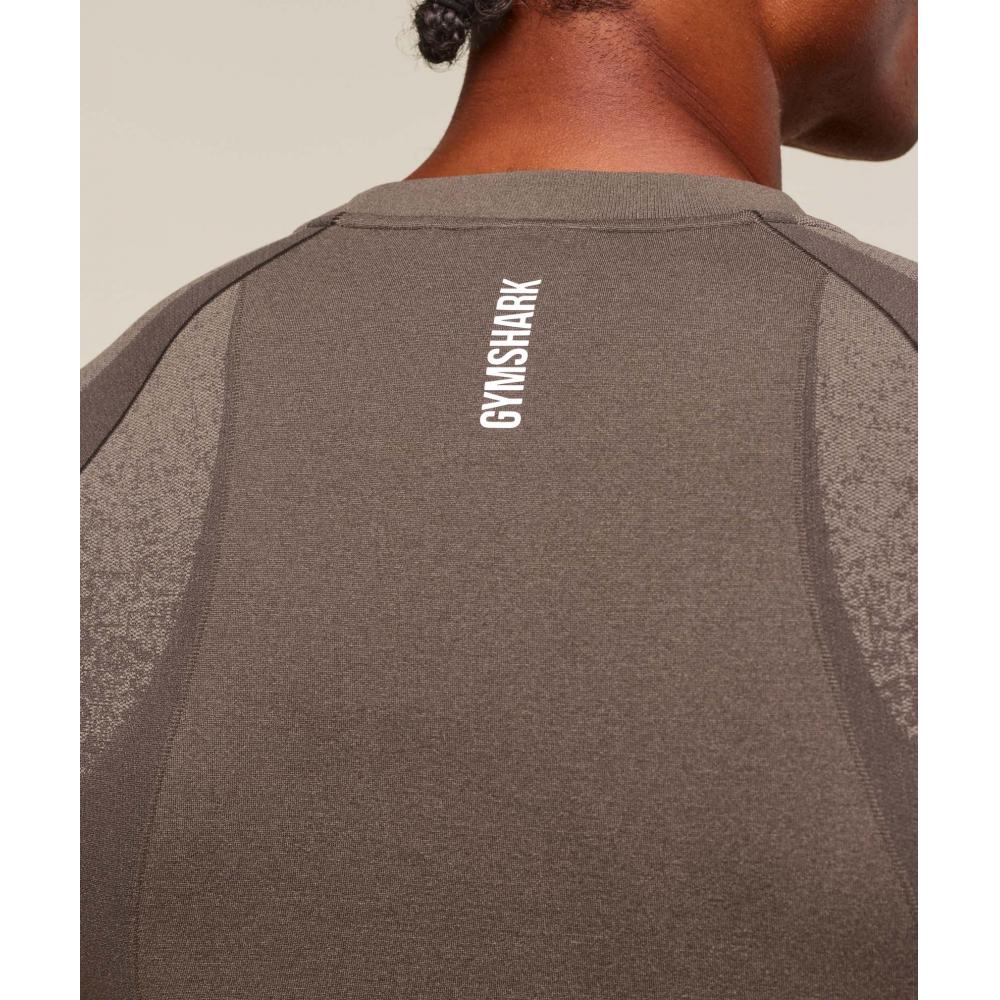 Gymshark Schatten Nahtloses T-Shirt Camo Braun A1b2a Nby9