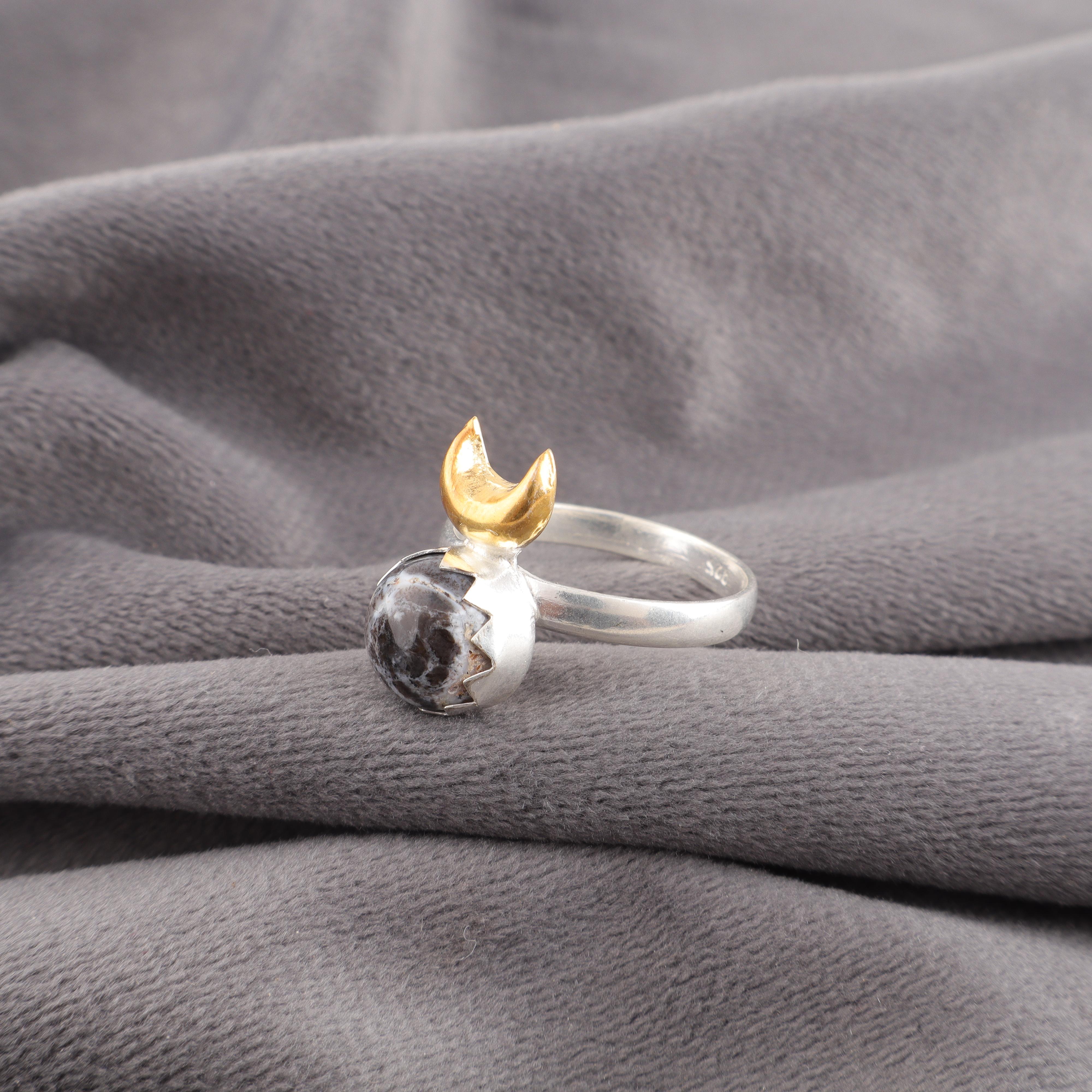 

Wonderful Dendrite Opal Gemstone Jewelry, Handmade Silver Ring, 925 Solid Sterling Silver Ring Gift For Women 12 белый