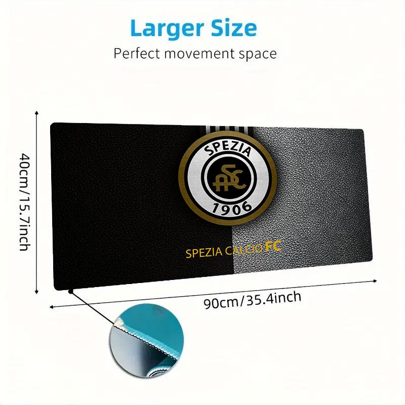 Spezia Calcio Mouse Pad, Large Gaming Desk Mat, Non-slip XXL Mousepad for Laptop & Tablet, Mini PC Playmat with Stitched Edges