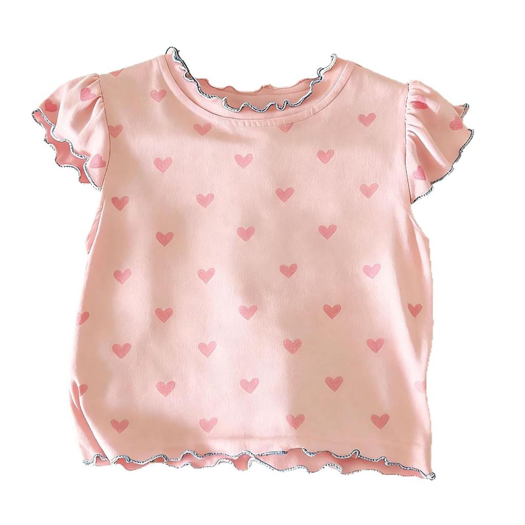 Floral Ruffled Baby Girl T-Shirt and Pants Set - 2026 Summer Collection