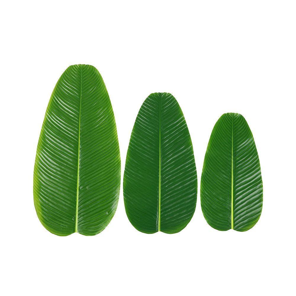 Green Artificial Banana Leaf Place Mats Large Drink Cup Coasters Green Plants Hawaiian Luau Party