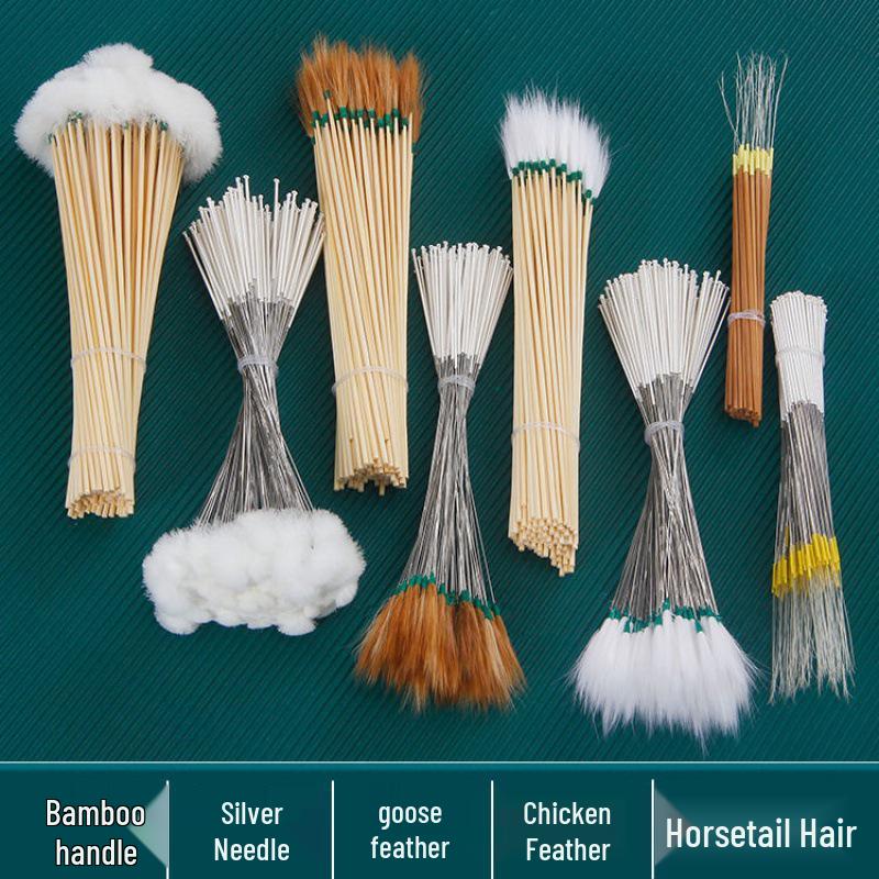 Professional Ear Cleaning Set: Silver Needle, Goose Feather, Chicken Feather, Horse Tail Ear Picks