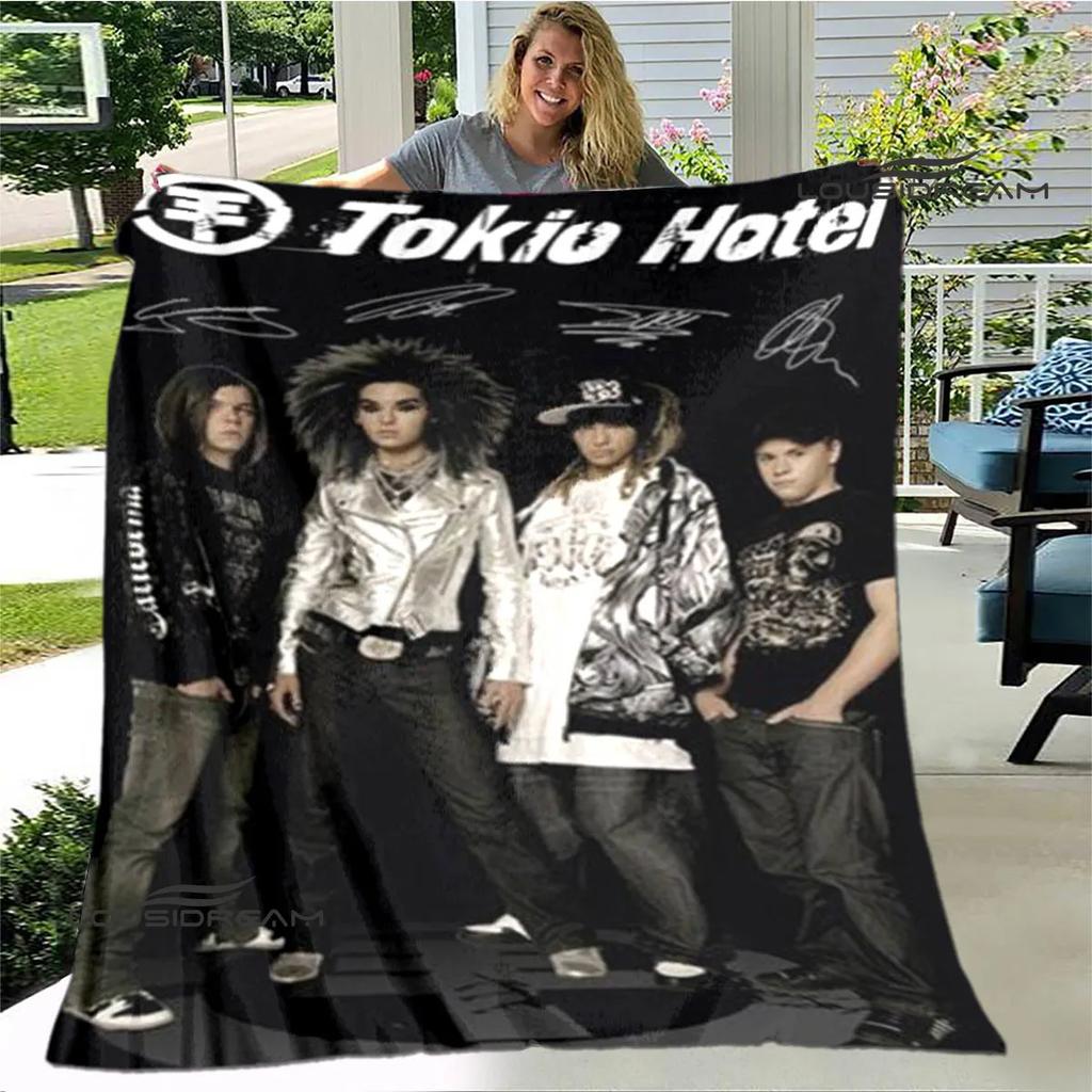 Dětská přikrývka s potiskem kapely Tokio Hotel Dětská Hřejivá přikrývka Flanel Měkká útulná deka Rozkládací pohovka Deka Cestovní deka Dárek k narozeninám