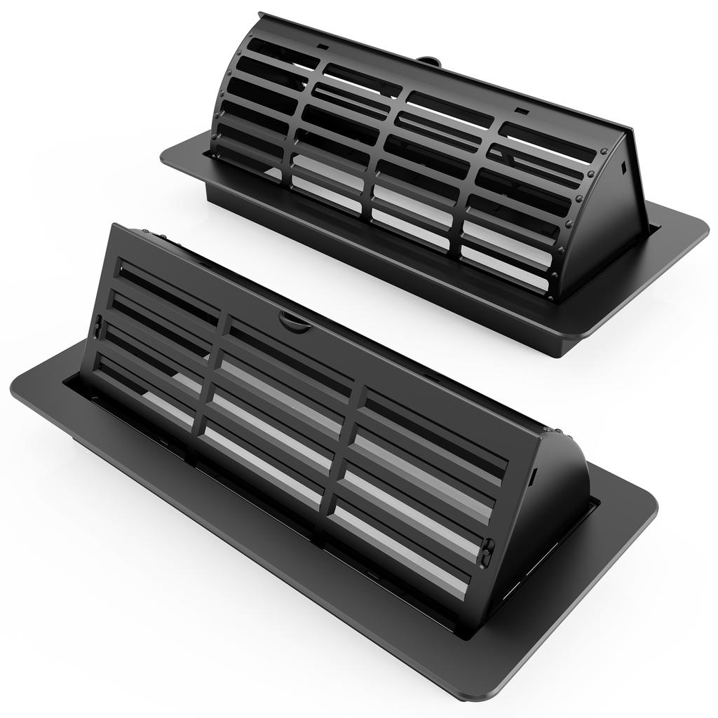 Floor Vent Covers 4 x 10 inch, Adjustable Air Vent Deflectors for Home Floor,Sidewall,Office or Ceiling Black Floor Register