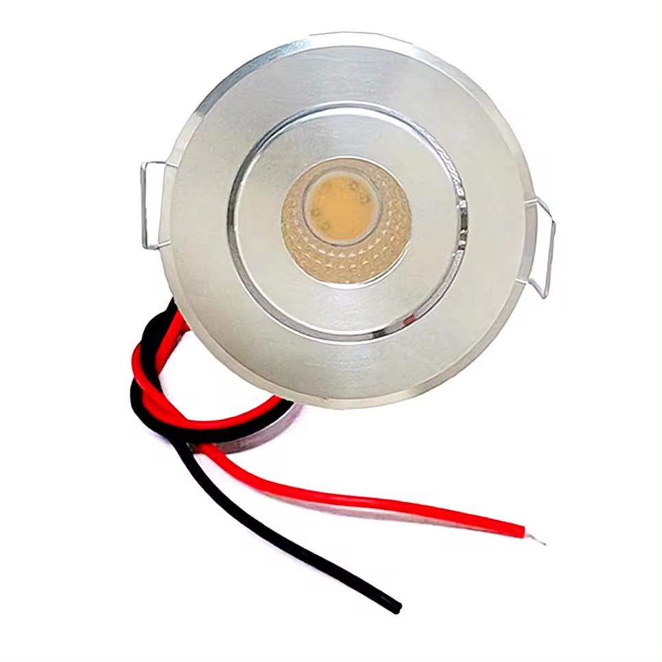 12V COB LED Downlights Mini Ceiling Light 3W Adjustable Drive Free Down Lights Showcase Cabinet Recessed Lighting White Body
