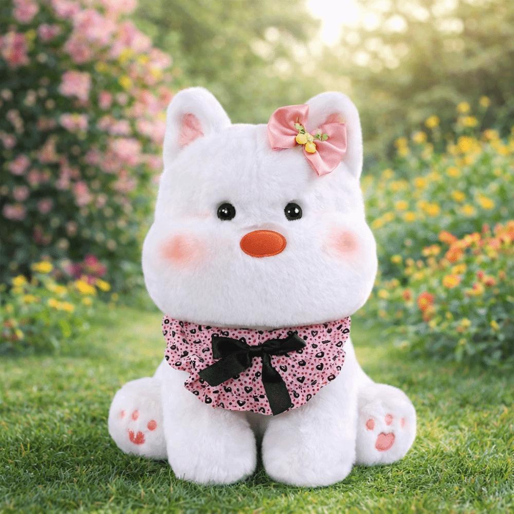 4 Sizes Available White Terrier Doll Sitting Posture Kawaii Plush Toy Valentine's Day Gift