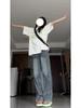 Women's 2025 Retro High Street Jeans: Fleece-Lined Straight, Narrow & Wide Leg Options for Spring, Autumn, Winter