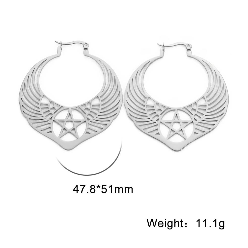 Xiaomi Skyrim Stainless Steel Pentagram Hoop Earrings for Women Gothic Witchy Star Dangle Earrings 2026 Trend Amulet Jewelry