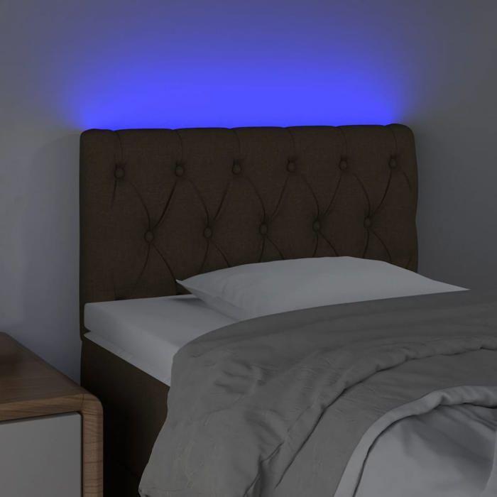 VidaXL Tête de Lit à LED Meuble de Chambre à Coucher Accessoire de Lit Simple Tête de Cadre de Lit Intérieur Marron Foncé 3121925