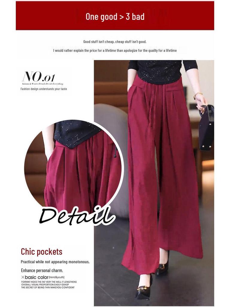 Women's Oversized Wide-Leg Drape Culottes – Spring/Summer Casual Lazy Pants