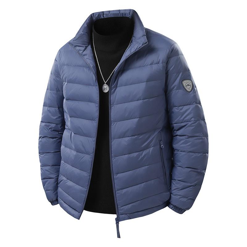 Mens Stand Collar White Duck Down Jacket Slim Casual Short Warm Winter Outerwear