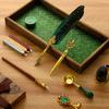 Retro Vintage Calligraphy Feather Dip Pen Fountain Pens Writing Ink Set Stationery Quill Pen Vintage Classic Wax Seal Stamp Kit
