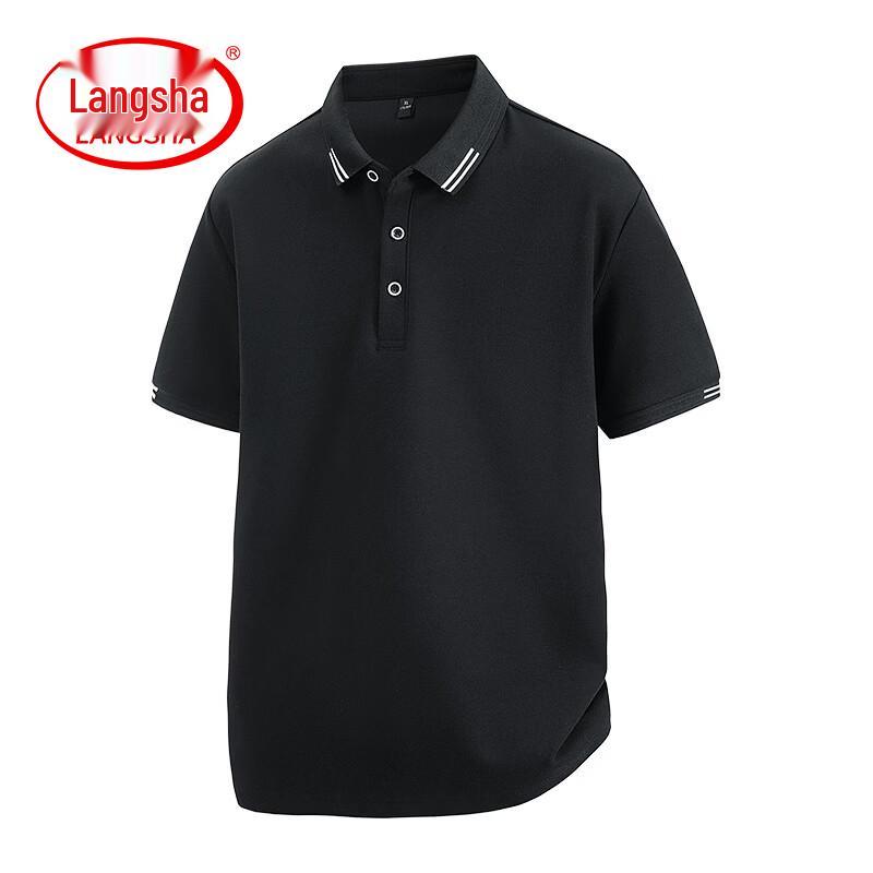 Langsah Men s Plus Size Short Sleeve Polo Shirt L