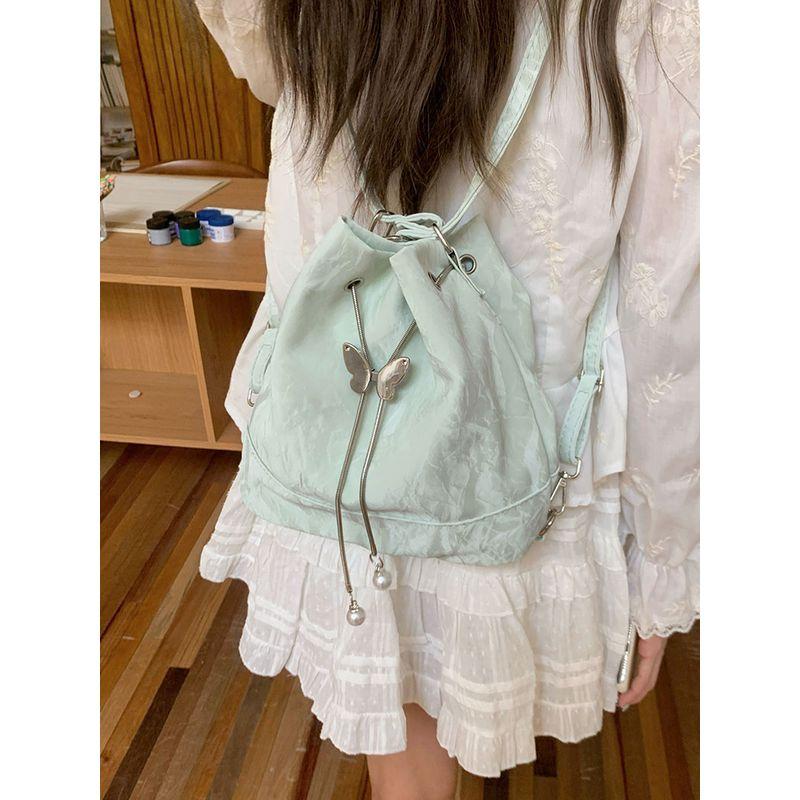 

Mint Mambo Green Backpack Bag Female 2025 New Arrival Tide Korean Bucket Bag Easiest for Match Ins Shoulder Underarm Bag Green