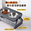 Adjustable Stainless Steel Pet Food Bowl Stand Cats Dogs Double Elevated Feeder Anti-Tip Design
