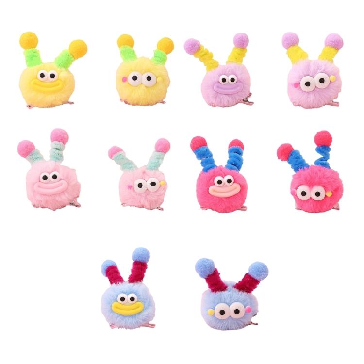 Plush Duckbill Hairpin for Women Girls Furry Plush PomPoms Designs for Birthday Parties and Various Celebration