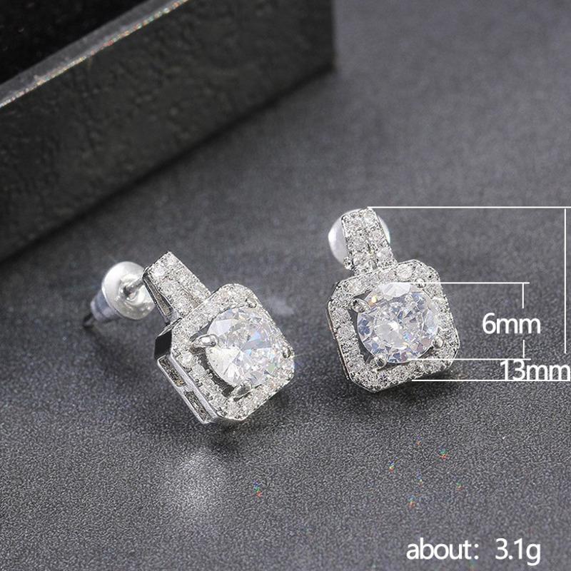 BELLA BOX Bling CZ Zircon Women Stud Earring Delicate Shape Wedding Engagement Party Bridal Earrings High Quality Jewelry