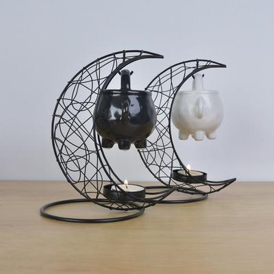 Iron Material Aromatherapy Stove Moon Tealight Holder Creative Incense Burner  Home Decoration