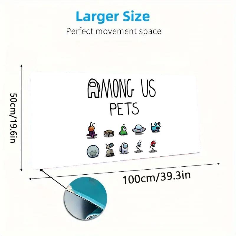 Among Us Large Size Mouse Pad Large Gaming Table Cushion Non-slip Laptop Tablet Big Mousepad XXL Mat Mini PC Playmat With Lock Edge