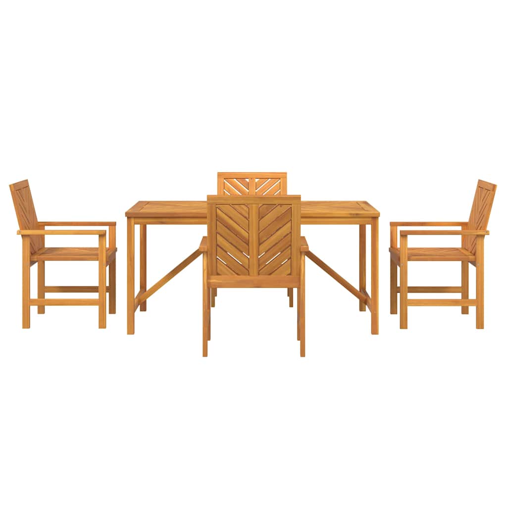 Garden Dining Set 5 pcs Brown Solid Acacia Wood