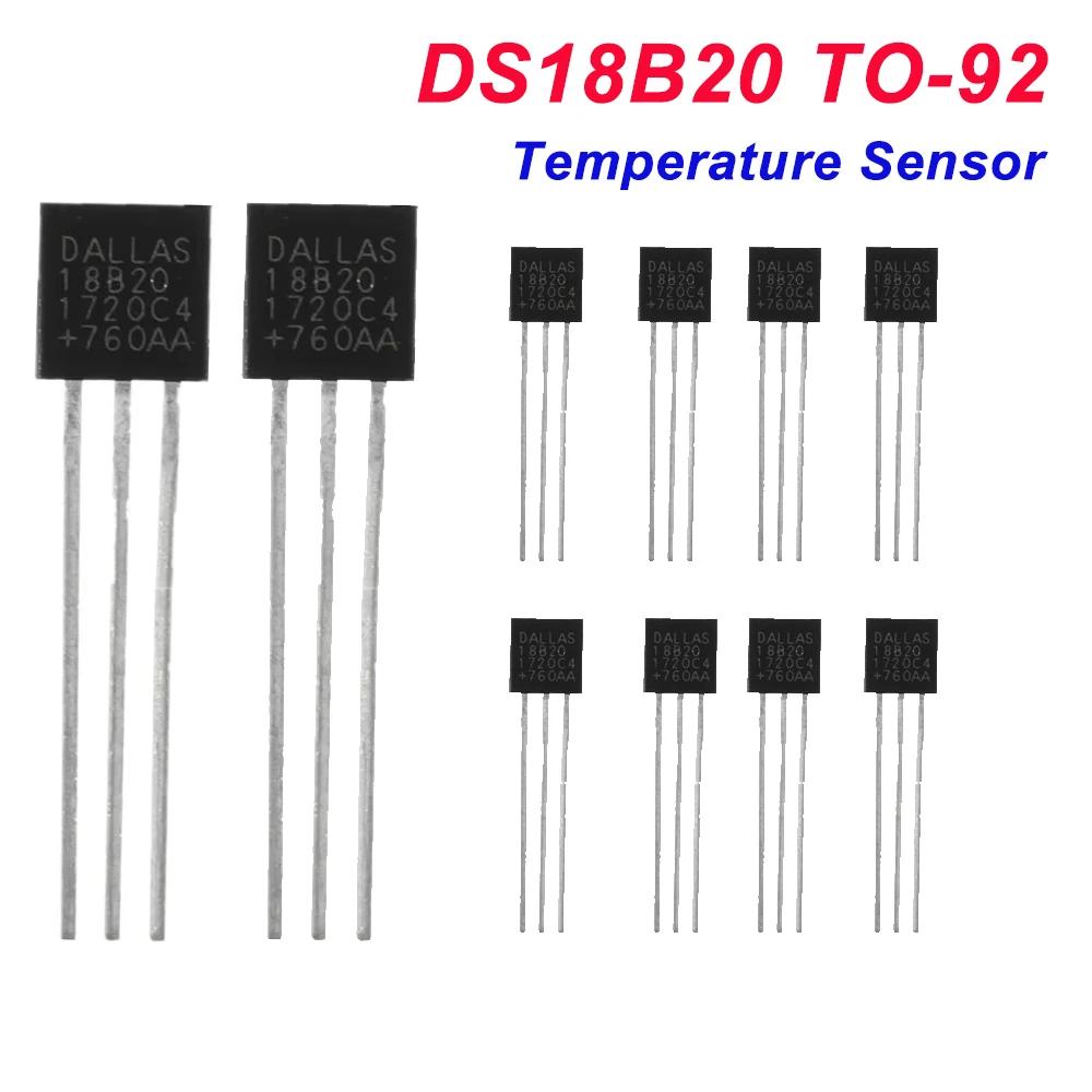 5/10PCS DS18B20 Temperature Sensor Electronic Chip TO-92 18B20 Chips IC DIY Electronic Digital Thermometer -55°C To 125°C