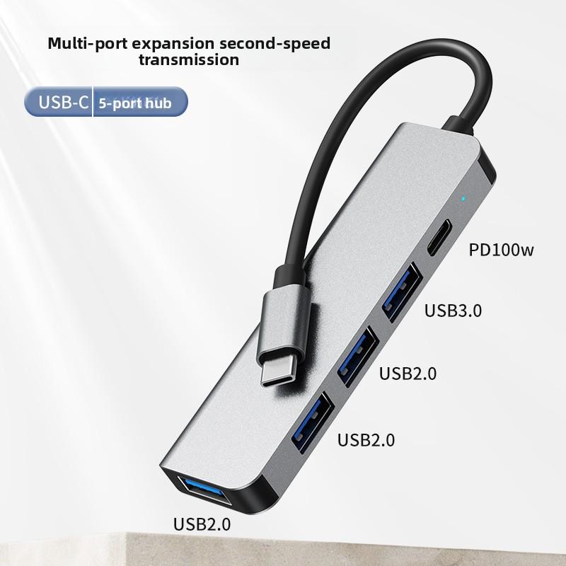 Adaptor Hub USB 3.0 la Tip C pentru Laptop MacBook Extinde 4 Porturi Transfer de Date de Mare Viteză Splitter