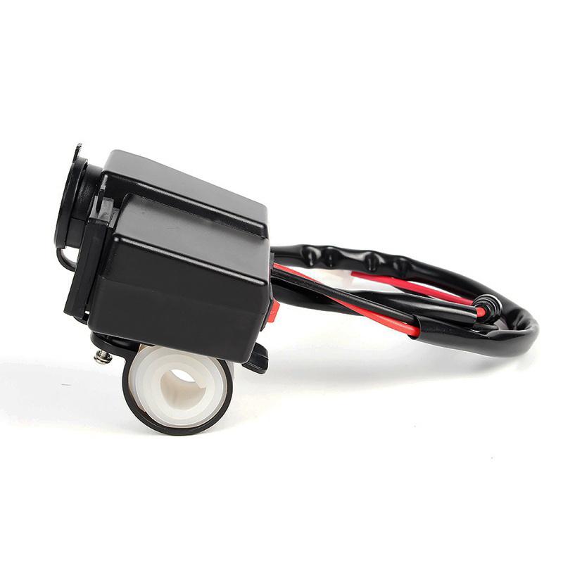 Dc12/24V Motorcycle Atv Cigarette Lighter Socket 2Usb 3.1A Charger Led Voltmeter