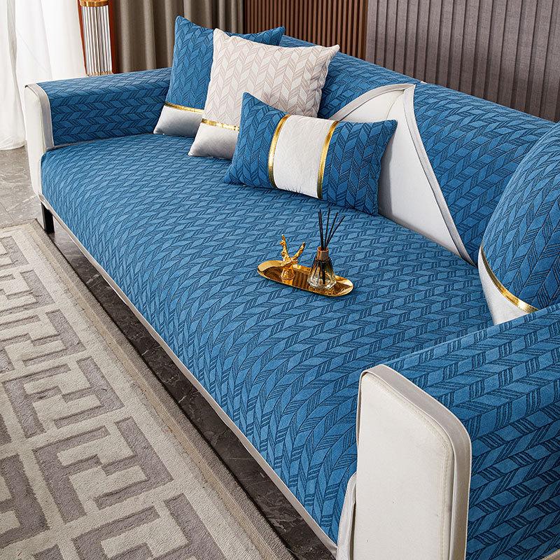 Non-slip Chenille Sofa Cover Four Seasons Universal Sofas Cushion for Living Room Geometry Leaf Couch Cushion Case Home Decor