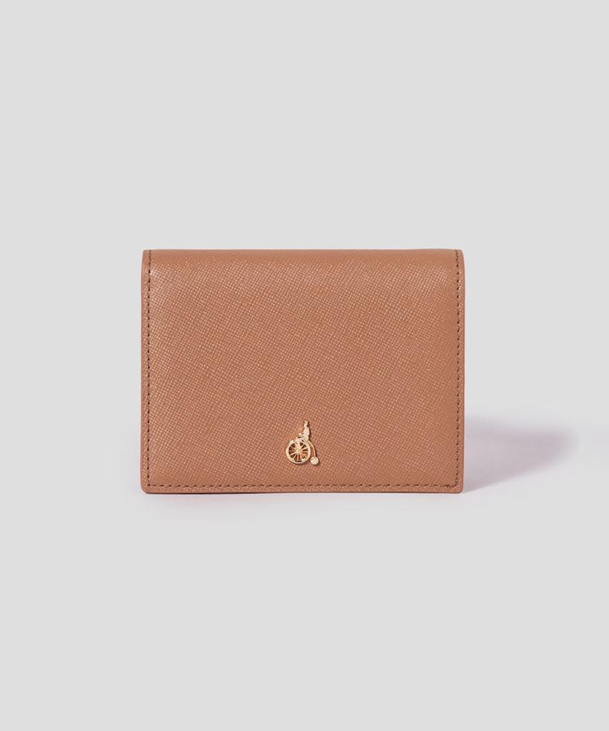 Beanpole Accessory Lucy Saffiano 2-Fold Business Card Holder - Brick