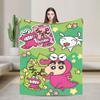 Shinchans Sleep Cartoon Blanket Cover Coral Fleece Plush  Super Soft Throw Blankets For Outdoor Travel Bedroom Quilt