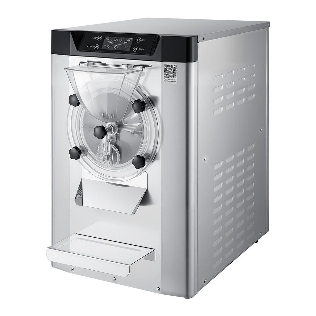 Commercial Hard Ice Cream Machine, 2000W 12-20L Per Hour, Countertop Gelato Hard Serve Ice Cream Maker with 6L 304 Stainless Steel Cylinder, Auto