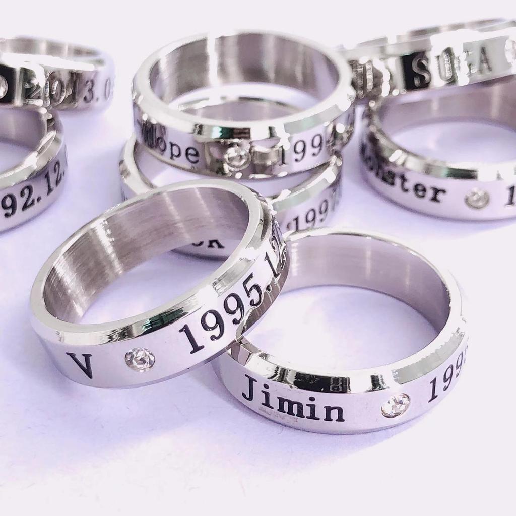 BTS Bangtan Boys Dual-Use 304 Edelstahl Stern Ring & Halskette für Damen