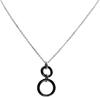 Stella Maris Women's Necklace 925 Sterling Silver with Pendant Diamond Zircon Ceramic Black 45 Cm